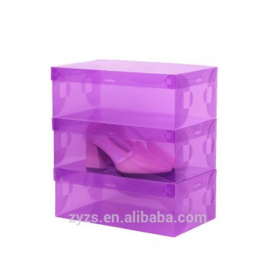 2017 latest style clear plastic fold up box for shoes/cheap custom logo shoes box