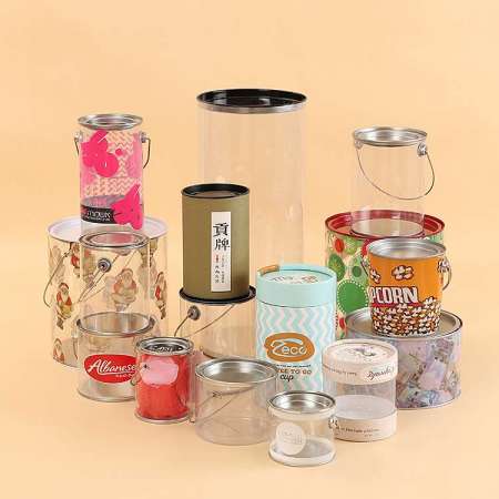 cylindrical cardboard and PVC packaging boxes