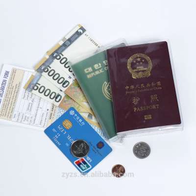 Customised print transparent clear plastic vinyl pvc passport card holder